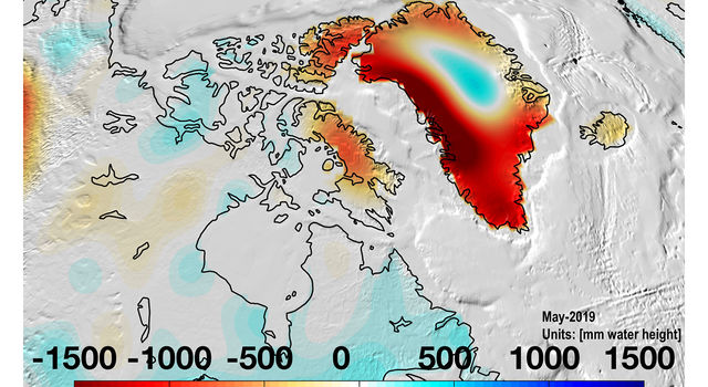 slide 2 - Almost all of Greenland continued to lose mass in May 2019
