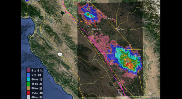 Total subsidence in California's San Joaquin Valley