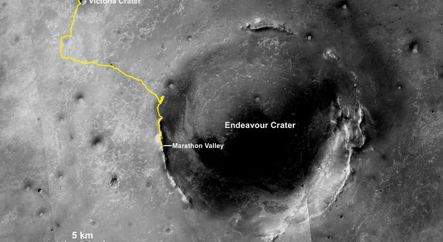 Opportunity Mars rover, working on Mars since January 2004, passed marathon distance