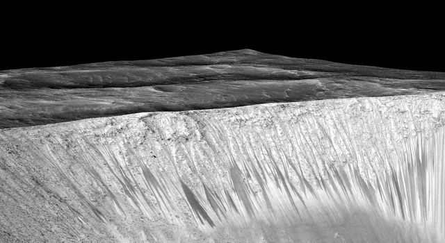 Walls of Garni Crater on Mars