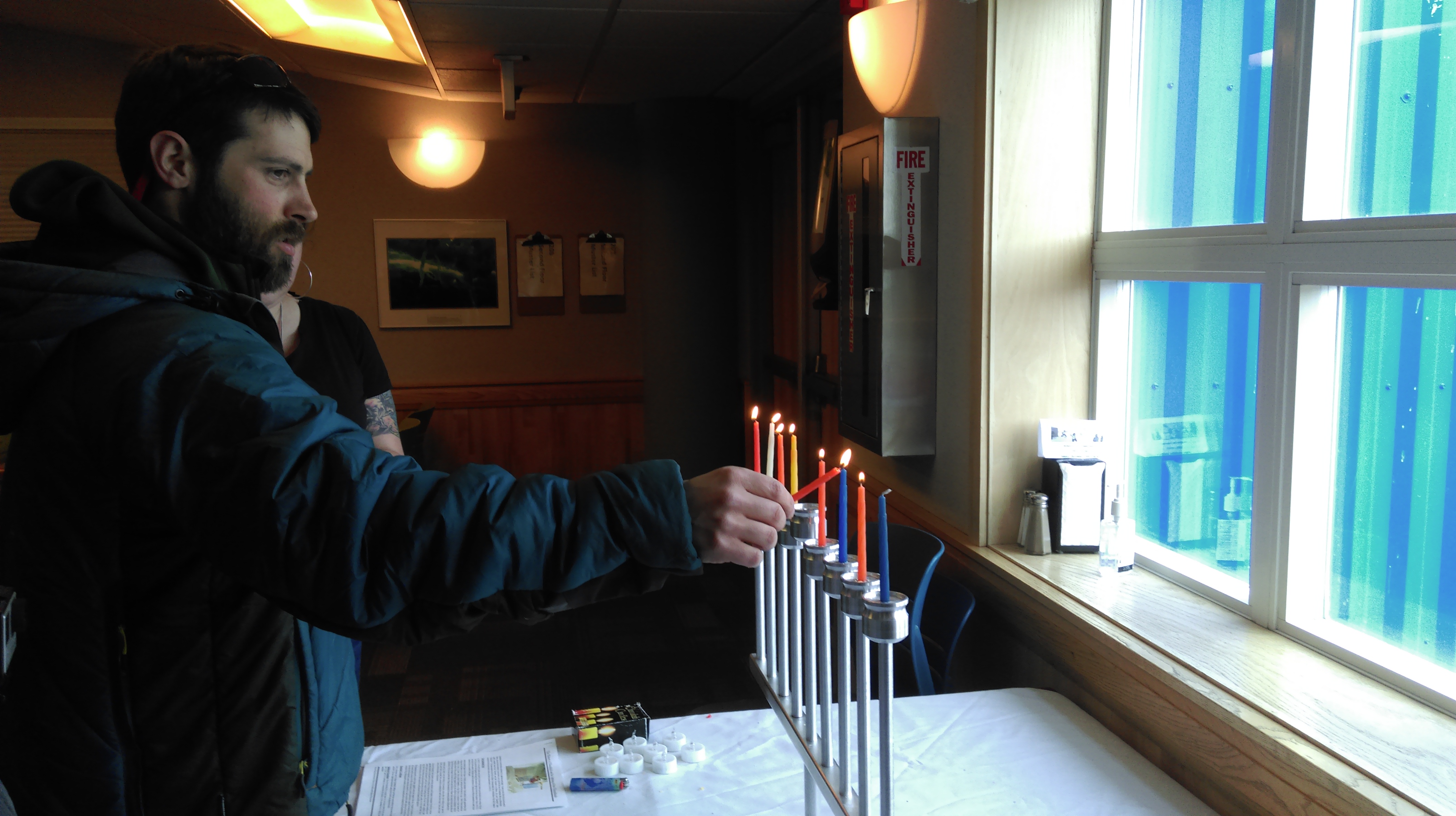 Lighting the Hanukkah Candles in McMurdo