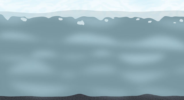 Vector graphic/illustration showing Enceladus' ocean.