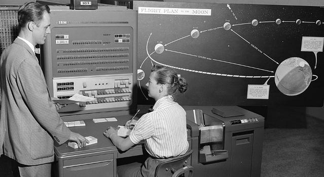 A computer works with an engineer at JPL.