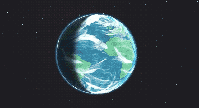 Animated illustration of Earth orbiting the Sun