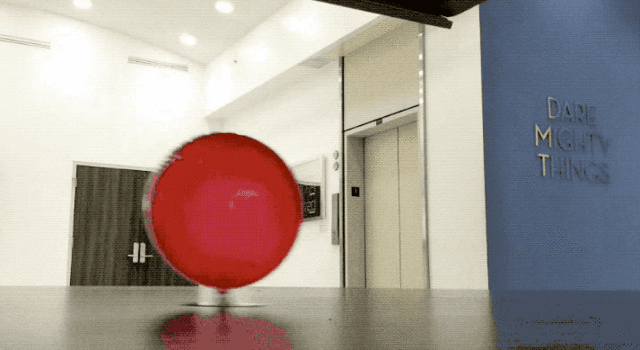 Animated gif of a hovercraft sliding across a smooth surface