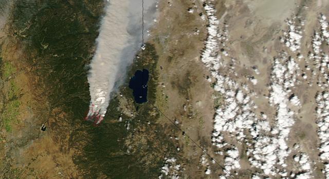 The King Fire viewed from NASA's Aqua satellite, September 17, 2014