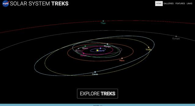 Screengrab of the Solar System Treks homepage.