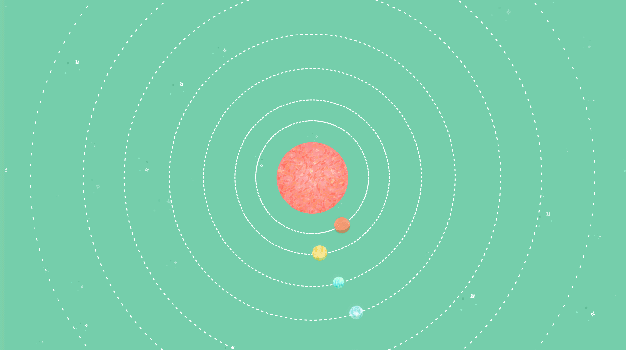 Animated illustration of the TRAPPIST 1 system