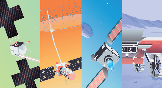 Collage of illustrations featured in the 2024 NASA Pi Day Challenge