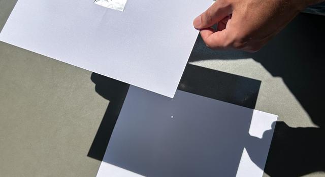 Using a pinhole camera to see a projection of the Sun