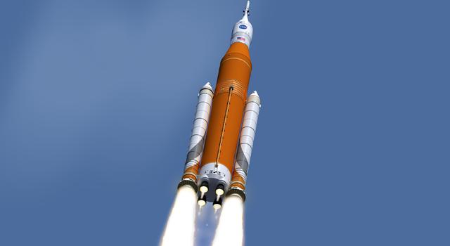 Artist concept of NASA's Space Launch System (SLS)