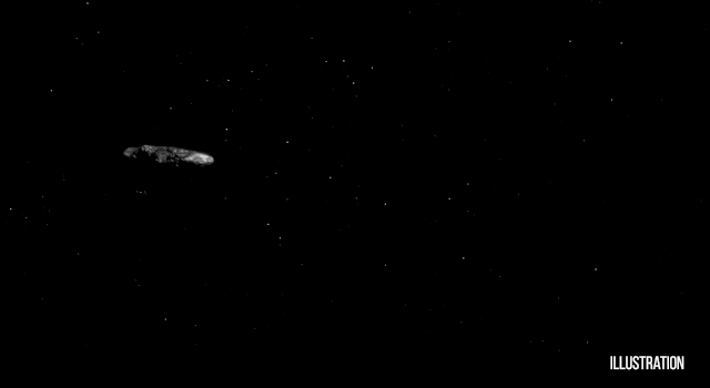 Animación del asteroide 'Oumuamua