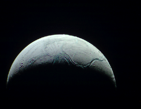Animated image of Saturn's moon Enceladus