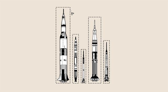 Rockets by Size Cutout Template