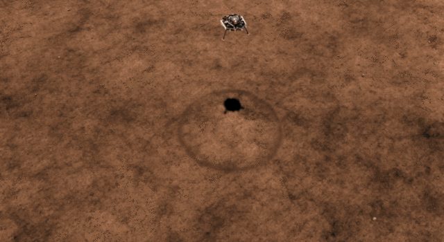 Animation showing InSight landing on Mars